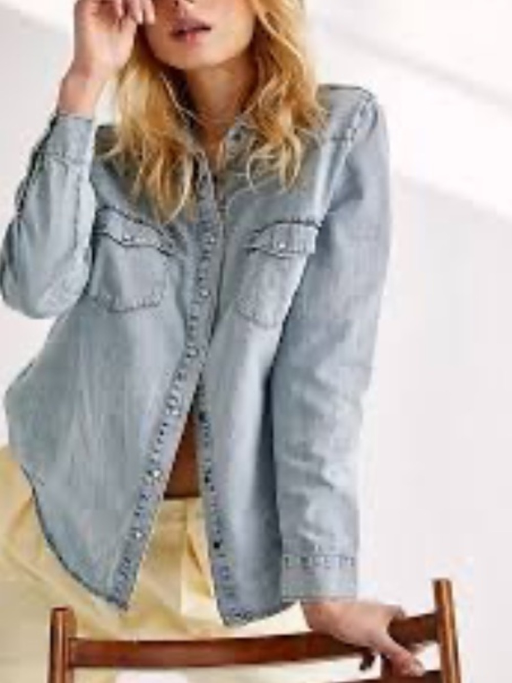 Cotton Gray Button-Up Shirt Jacket - like new, size S